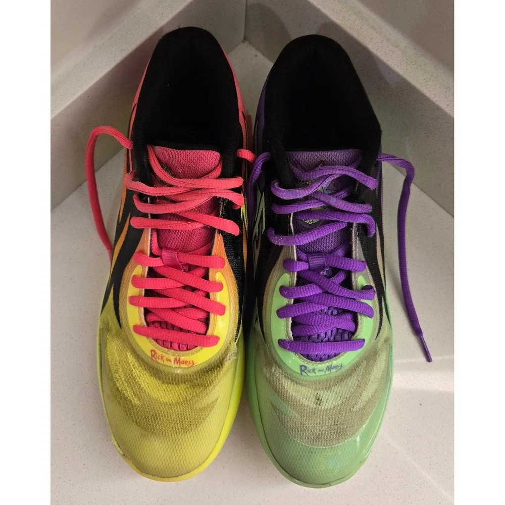 Puma MB.01 Rick and Morty Basketball Shoes Mens Size 9 Neon Green‎ Pink Purple